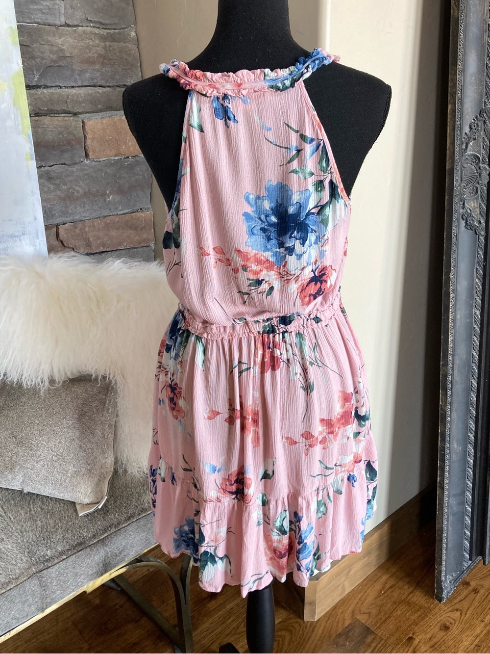 Band Of Gypsies Floral Sleeveless Mini Dress Western Boho - Picture 7 of 9